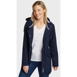 NAUTICA Anorak Windbreaker Hooded Lightweight Navy Rain Jacket Women’s Size XS